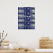 Poster White Flower Pattern Thunder_Cove (Cuisine)