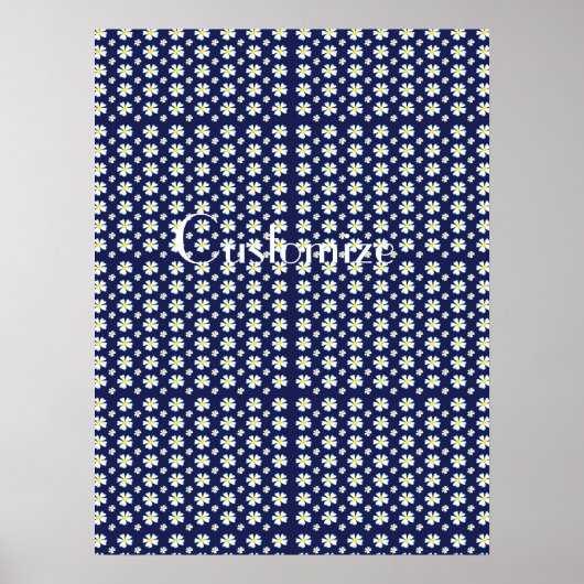 Poster White Flower Pattern Thunder_Cove (Devant)