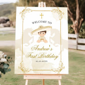 Poster White Gold Mexicaine garçon 1er anniversaire Affic