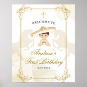 Poster White Gold Mexicaine garçon 1er anniversaire Affic (Devant)