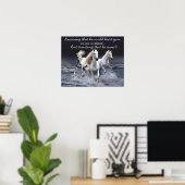Poster White Horses sachant qu'il pourrait vous blesser p (Bureau à domicile)