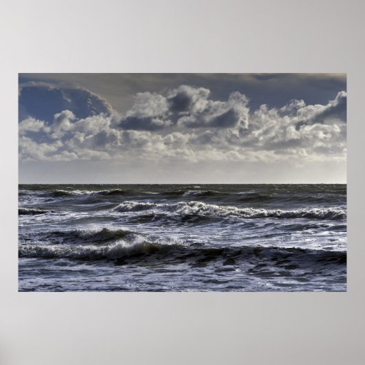 Poster White horses: seascape (Devant)