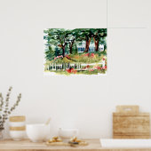 Poster White House American Flag Forest Trees (Cuisine)
