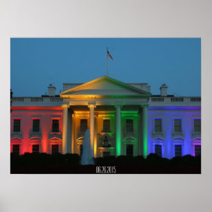 Poster White House in Pride Couleurs, Marriage Rights,