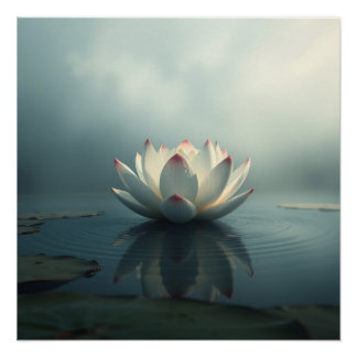 Poster white lotus flower