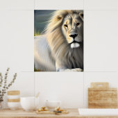 Poster White Majestic Lion Ethereal Art SI Généré (Cuisine)