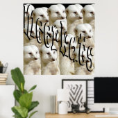 Poster White Meerkat Army Et Logo, (Bureau à domicile)