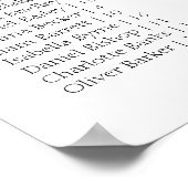 Poster White Minimal Wedding Alphabetical Seating Chart (Coin)