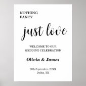 Poster White Nothing Fancy Just Love Wedding Welcome  (Devant)