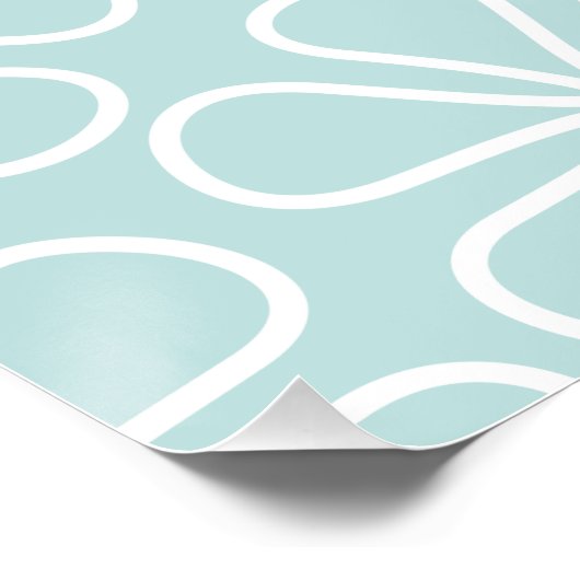 Poster White on Duck Egg Blue (Coin)