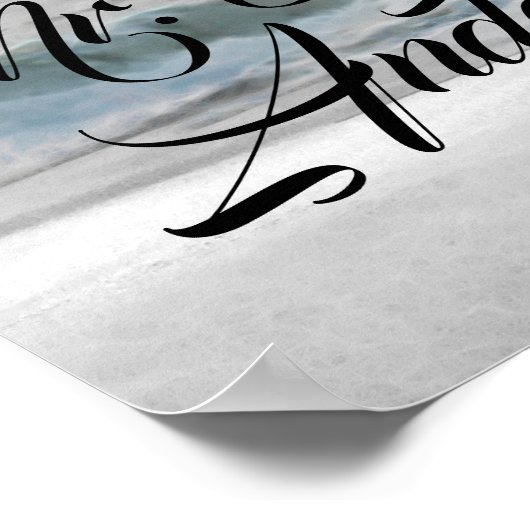 Poster White Palm Coconut Tree Beach Mariage élégant (Coin)