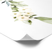 Poster White Peony Gold Calligraphy Bienvenue Au Mariage (Coin)