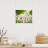 Poster White Pony Unicorn (Cuisine)