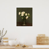 Poster White Roses, 1875 (Cuisine)