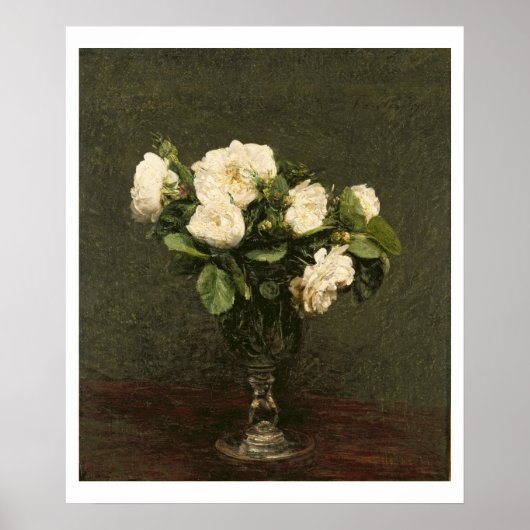 Poster White Roses, 1875 (Devant)
