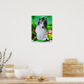 Poster White Rough Collie celebrating St. Patrick's Day (Cuisine)