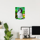 Poster White Rough Collie celebrating St. Patrick's Day (Bureau à domicile)