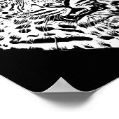 Poster White Snow Leopard Head Jungle Animaux Art (Coin)
