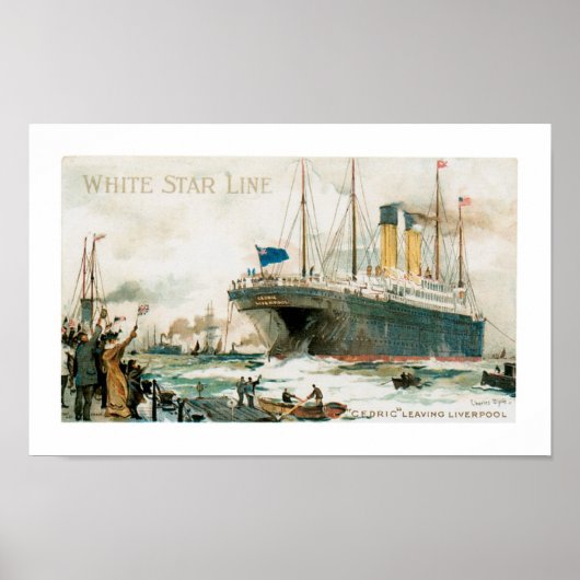 Poster White Star Line Cédric quitte Liverpool (Devant)