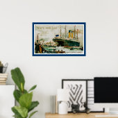 Poster White Star Line Cédric quitte Liverpool (Bureau à domicile)