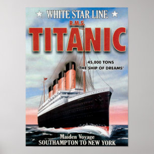 Poster White Star Line RMS Titanic - Le Bateau Des Rêves