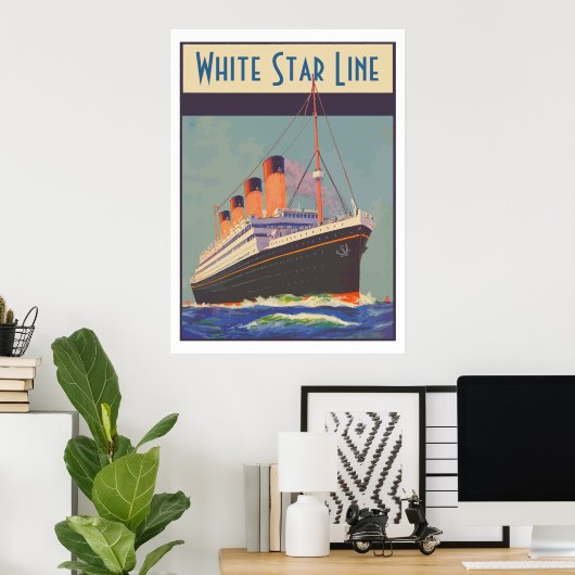 Poster White Star Line (Titanic) (Bureau à domicile)