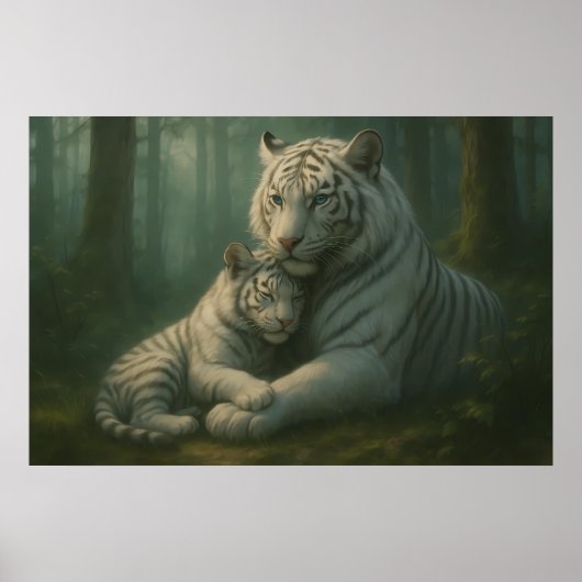 Poster White Tiger – Guardian of Light – ManJiangHong Art (Devant)