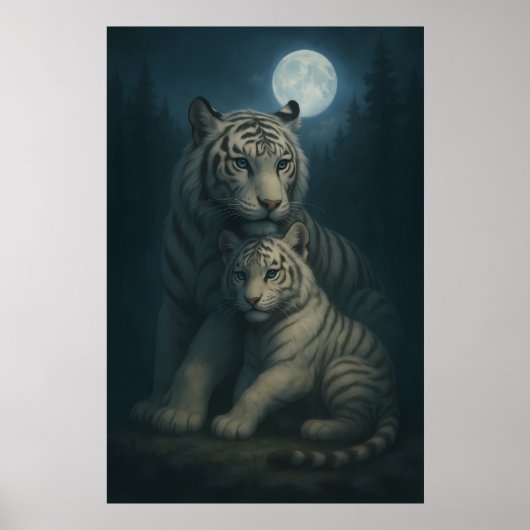 Poster White Tiger – Guardian of Light – ManJiangHong Art (Devant)