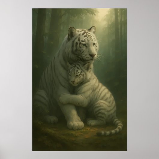 Poster White Tiger – Guardian of Light – ManJiangHong Art (Devant)