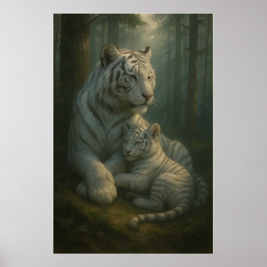 Poster White Tiger – Guardian of Light – ManJiangHong Art (Devant)