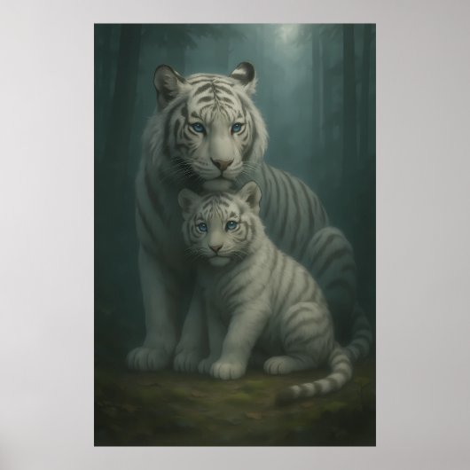 Poster White Tiger – Guardian of Light – ManJiangHong Art (Devant)