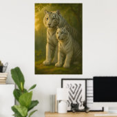 Poster White Tiger – Guardian of Light – ManJiangHong Art (Bureau à domicile)