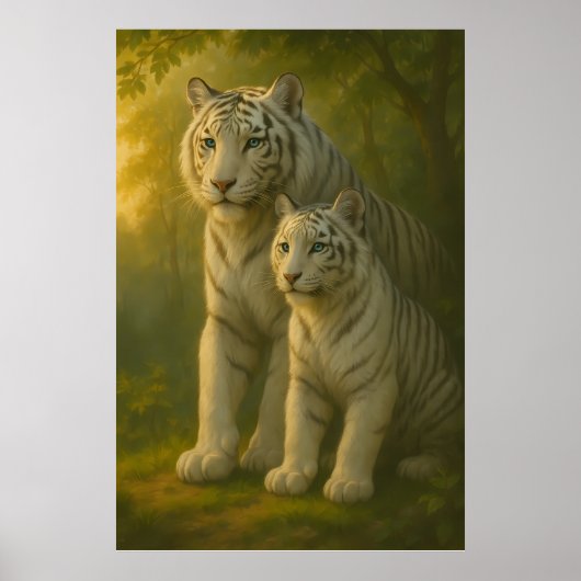 Poster White Tiger – Guardian of Light – ManJiangHong Art (Devant)