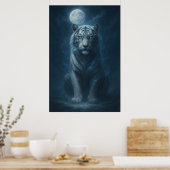 Poster White Tiger – Moonlit Mystical Scene | ManJiangHon (Cuisine)