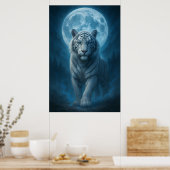 Poster White Tiger – Moonlit Mystical Scene | ManJiangHon (Cuisine)