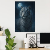 Poster White Tiger – Mystical Fantasy Portrait – ManJiang (Bureau à domicile)