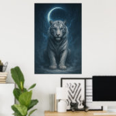 Poster White Tiger – Mystical Fantasy Portrait – ManJiang (Bureau à domicile)