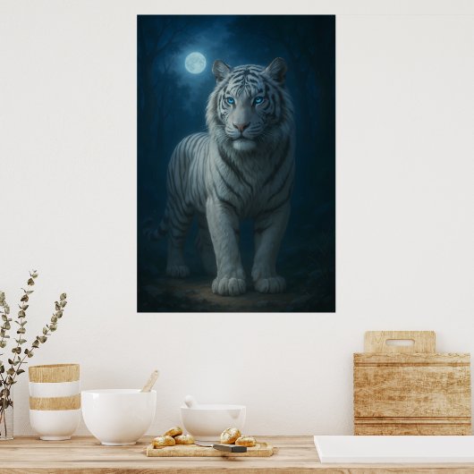 Poster White Tiger – Mystical Fantasy Portrait – ManJiang (Cuisine)