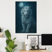 Poster White Tiger – Mystical Fantasy Portrait – ManJiang (Bureau à domicile)