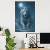 Poster White Tiger – Mystical Fantasy Portrait – ManJiang (Bureau à domicile)