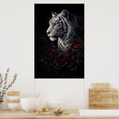 Poster White Tiger Portrait – Calm Power and Silent Gaze (Cuisine)