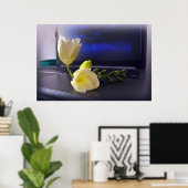 Poster White yellow freesia (Bureau à domicile)