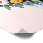 Poster White yellow watercolor daisy bouquet              (Coin)