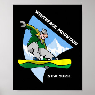 Poster Whiteface Mountain New York Snowboard