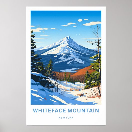 Poster Whiteface Mountains New York Travel Print (Devant)
