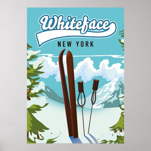 Poster Whiteface New York À Ski (Devant)