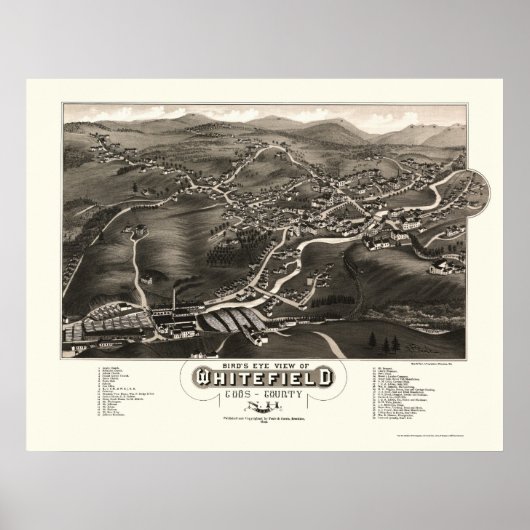 Poster Whitefield, NH Panoramic Map - 1883 (Devant)