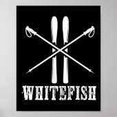 Poster Whitefish Mountain Ski Skier Skiing Nordic Alpine (Devant)