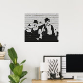 Poster Whitewall Graffiti Laurel Hardy (Bureau à domicile)