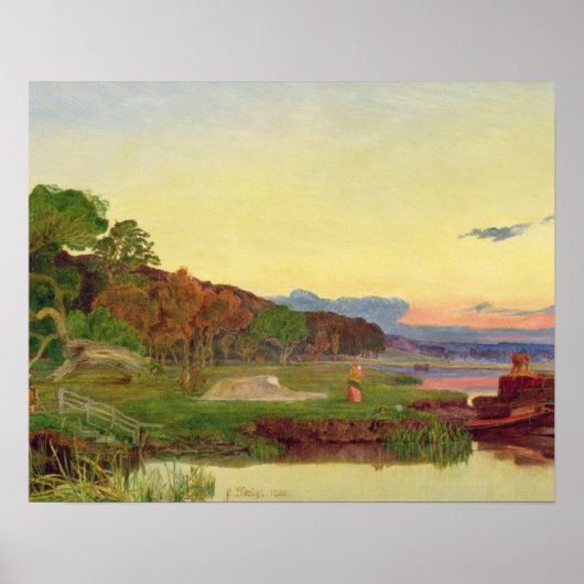 Poster Whitlingham, Norfolk, 1860 (huile sur toile) (Devant)